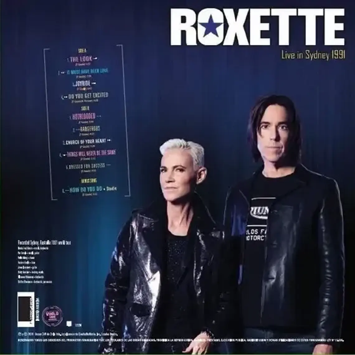 Roxette Live In Sidney 1991 Vinilo Álbum Pop 10 Canciones 2