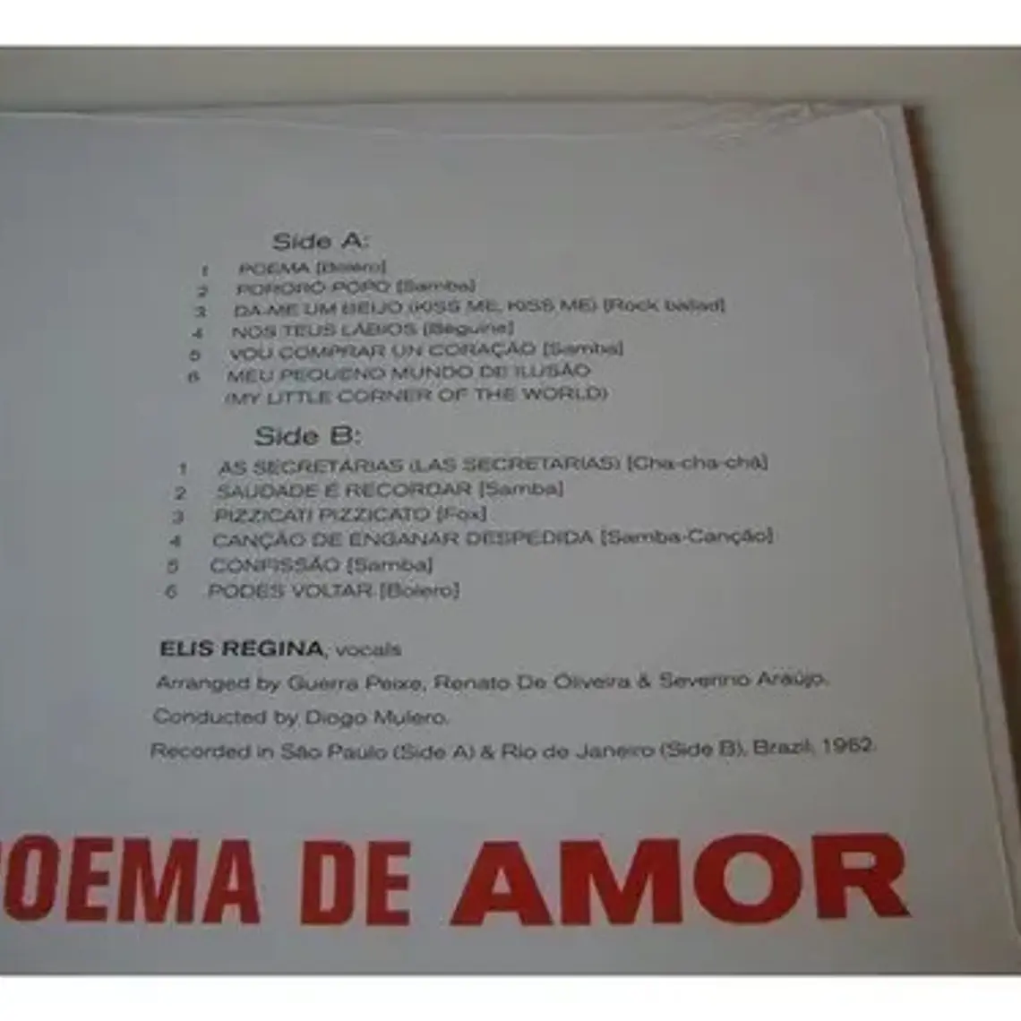 Vinilo Elis Regina Poema De Amor Importado Para Coleccionistas 7