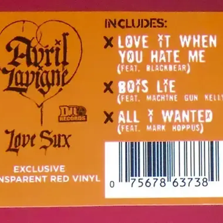 Vinilo Avril Lavigne Love Sux Rojo Transparente Edición Exclusiva Rock 4