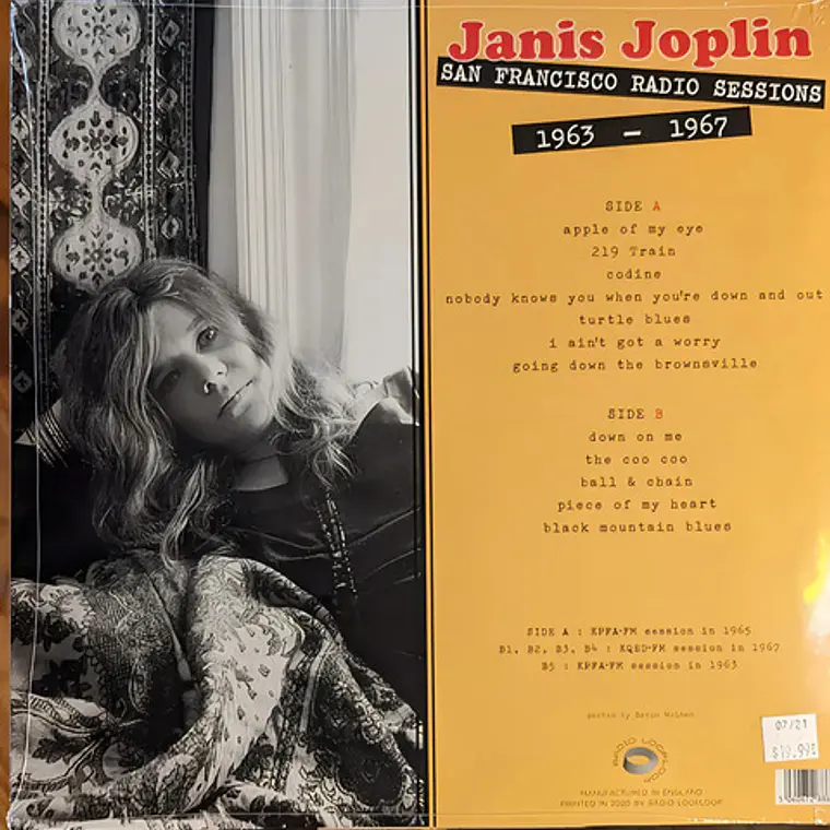 Vinilo Janis Joplin: San Francisco Radio Sessions 1963-1967 De Rock 2