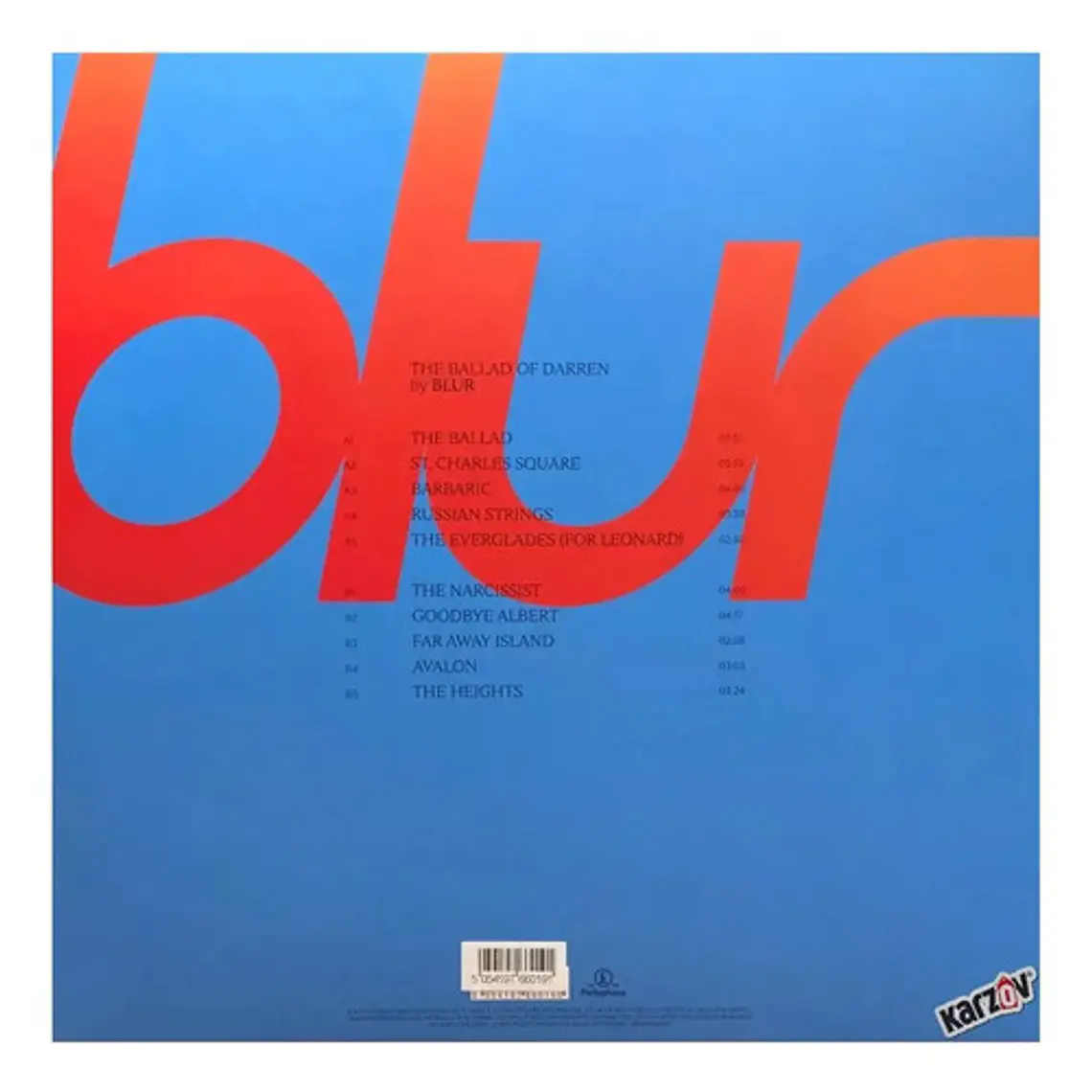 Blur The Ballad Of Darren Blue Azul Lp Vinyl Versión Del Álbum Estándar 2