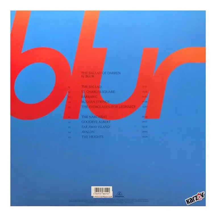 Blur The Ballad Of Darren Blue Azul Lp Vinyl Versión Del Álbum Estándar 2