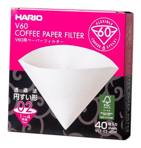 Caja Filtros V60 N° 2, HARIO 1
