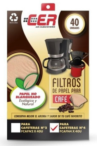 CER, Filtro papel Cafetera Eléctrica