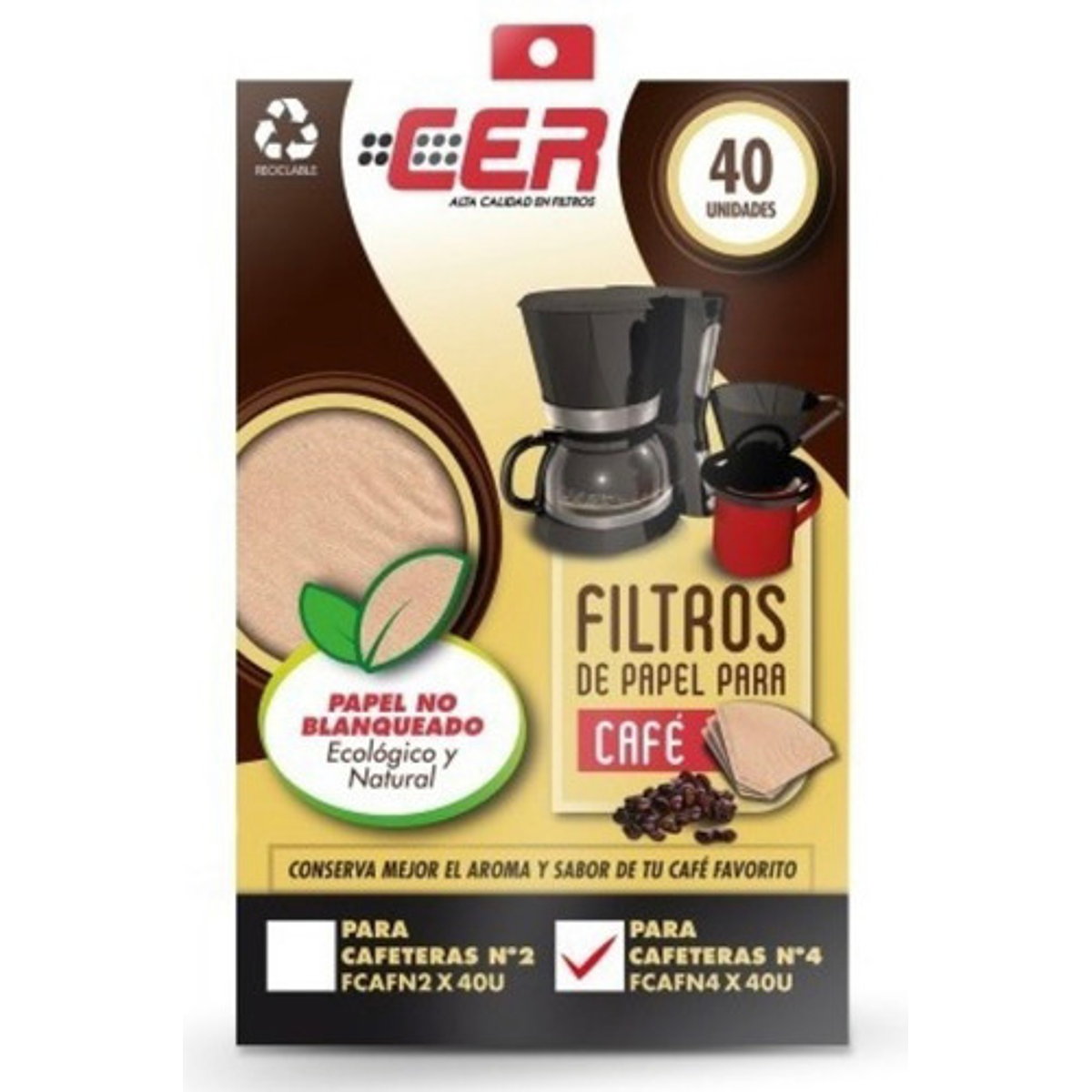 CER, Filtro papel Cafetera Eléctrica