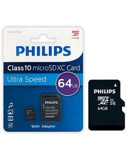 TARJETA DE MEMORIA 64 GB PHILLIPS  CLASE 10