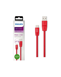 CABLE USB TIPO C GOMA ROJO