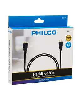 CABLE HDMI 1.5M CONECTOR DORADO PHILCO