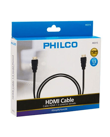 CABLE HDMI 1.5M CONECTOR DORADO PHILCO