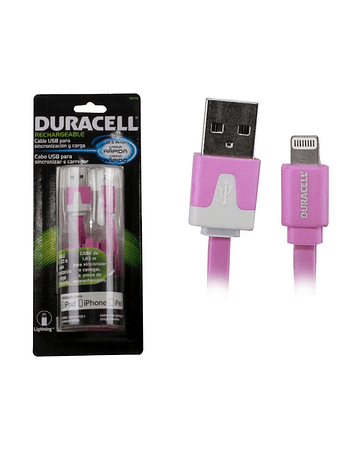 CABLE IPHONE 5/6 CERTIFICADO DURACELL PINK