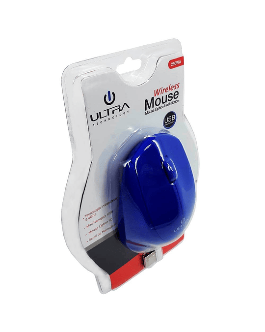 MOUSE INALAMBRICO 250WA OPTICO AZUL