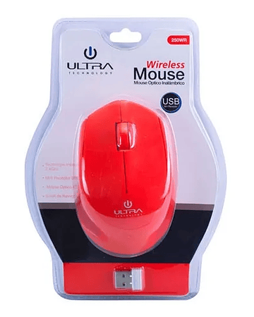 MOUSE INALAMBRICO 250WA OPTICO ROJO