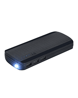 POWER BANK 13000 mAh 3 PUERTOS USB, NEGRO