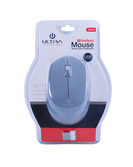 MOUSE OPTICO INALAMBRICO GRIS