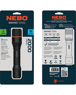 LINTERNA NEBO DAVINCI 2000 LUMENES