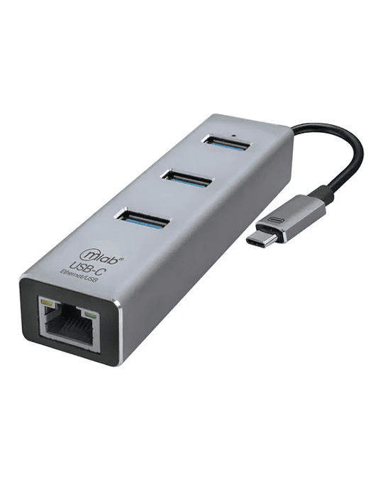 Adaptador Hub Usb Tipo C 4 En 1/ Usb 3.0 Network Rj45