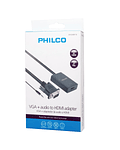 Adaptador Philco VGA + Audio a HDMI Full HD. Plug & Play