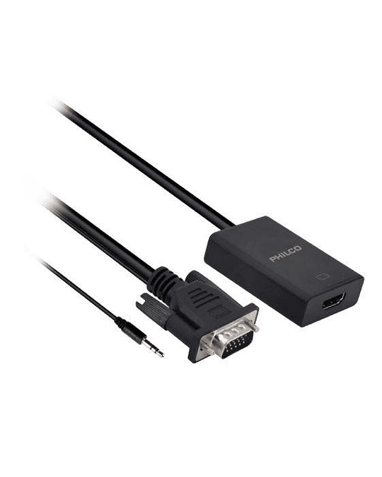 Adaptador Philco VGA + Audio a HDMI Full HD. Plug & Play