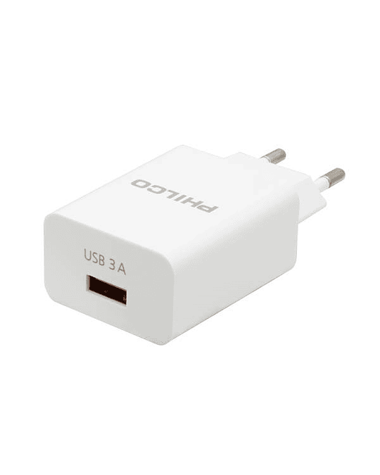 Cargador de Pared Philco Qualcom 3.0, Potencia 18W, Incluye Cable USB-C 1.2 Metros, Blanco