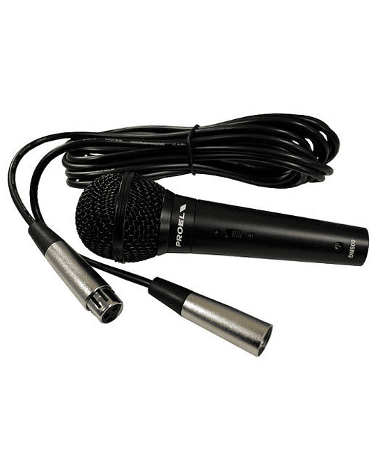Micrófono Dinámico con Switch On/Off + Cable