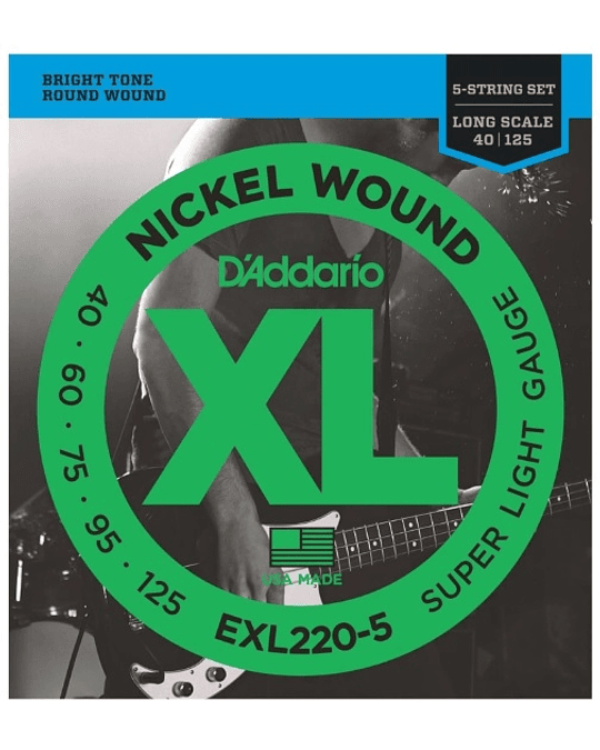 Cuerdas de bajos 5 cuerdas D'Addario EXL2205	