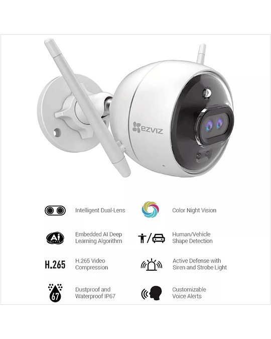 Cámara WiFi Lente Doble AI Integrada C3X Ezviz