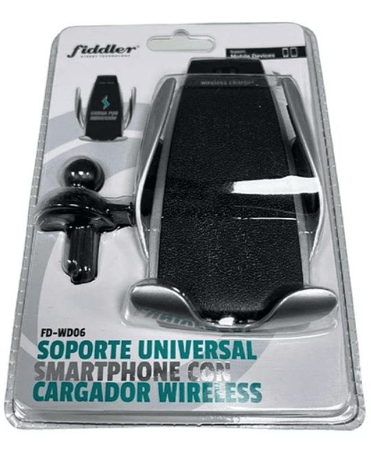 SOPORTE UNIVERSAL SMARTPHONE CON CARGADOR WIRELESS