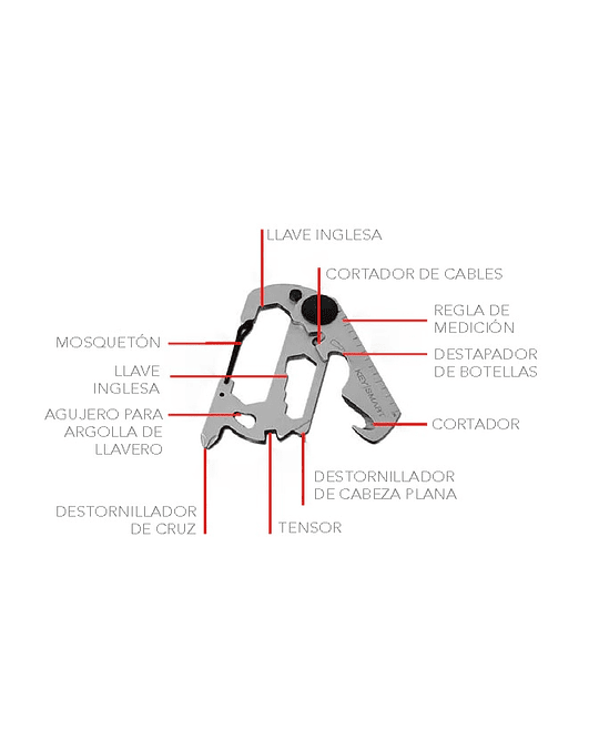 Multiherramienta de llavero alltul buitre