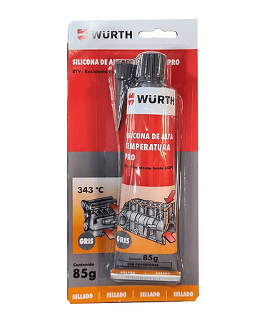 SILICONA WURTH DE ALTA TEMPERATURA PRO 85 Gr GRIS