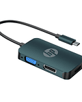 ADAPTADOR USB-C A HUB HDMI VGA DP hp