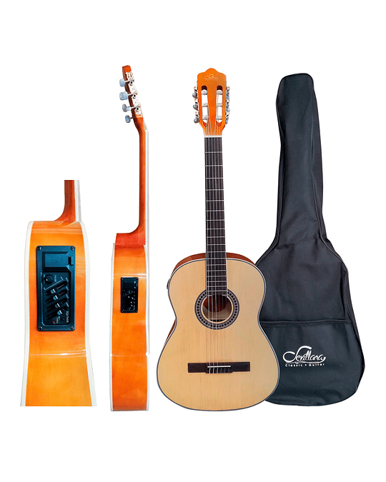 Guitarra Clásica Electroacústica Ancho 39″ Sevillana