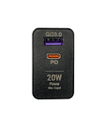 Cargador 2 puertos USB QC 3.0 + PD 20W carga rápida
