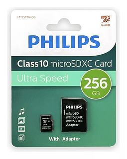 Memoria MicroSDXC Philips Clase 10 256GB