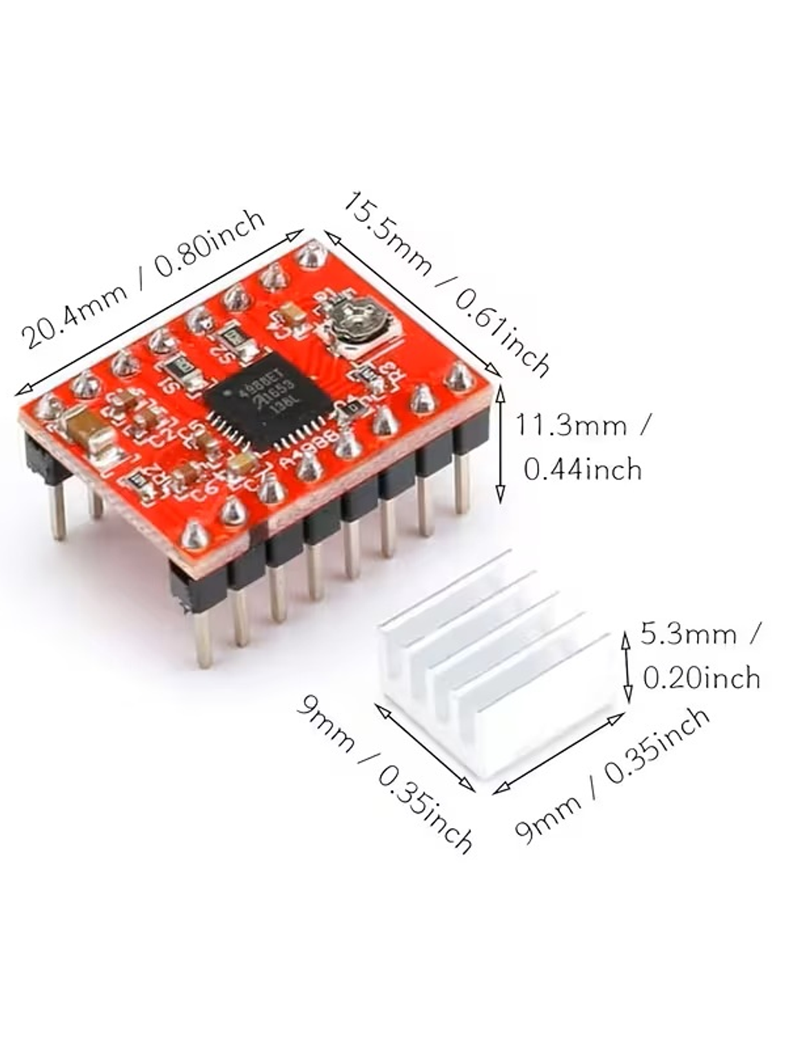 Motor Paso a Paso A4988 con Disipador de Calor 1