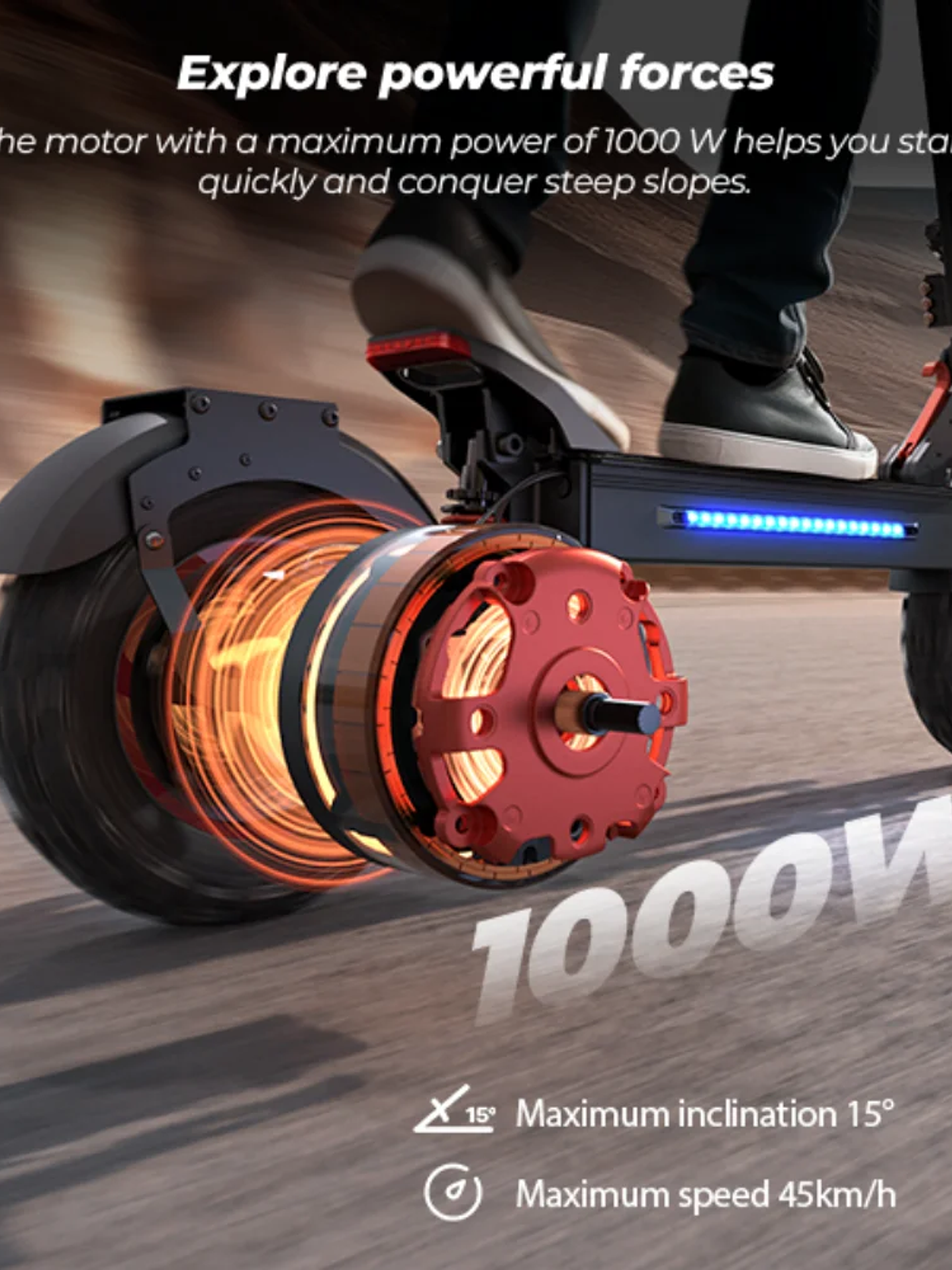 Patinete Eléctrico IX5s Todoterreno 1000W – Batería 15Ah, 45 km/h, Autonomía hasta 65 km 5