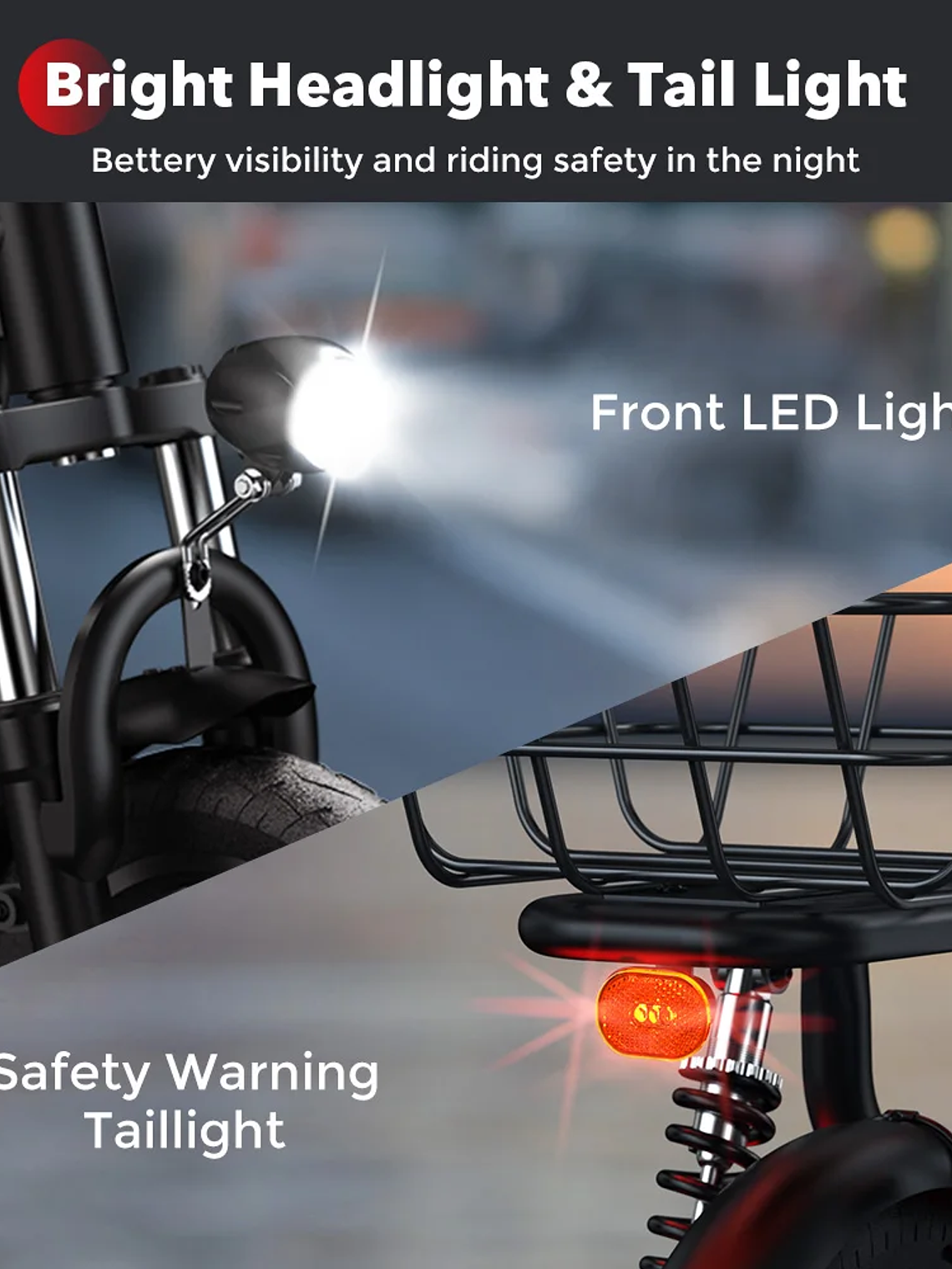 Scooter i12 – Patinete Eléctrico con Asiento y Cesta 2