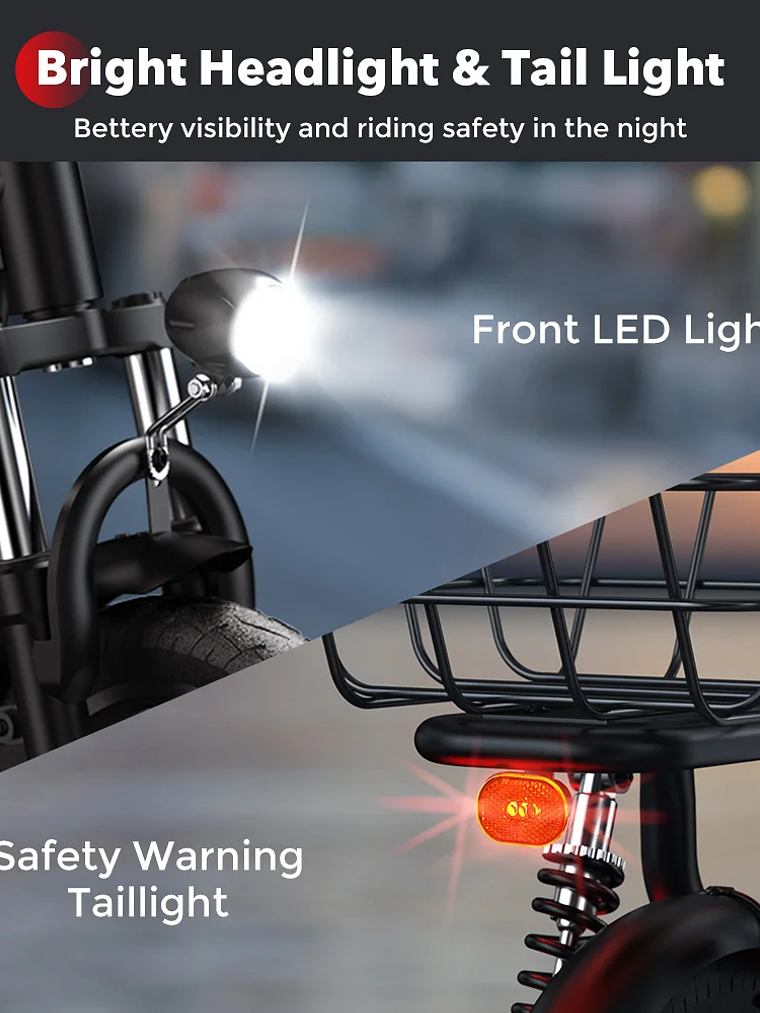 Scooter i12 – Patinete Eléctrico con Asiento y Cesta 2