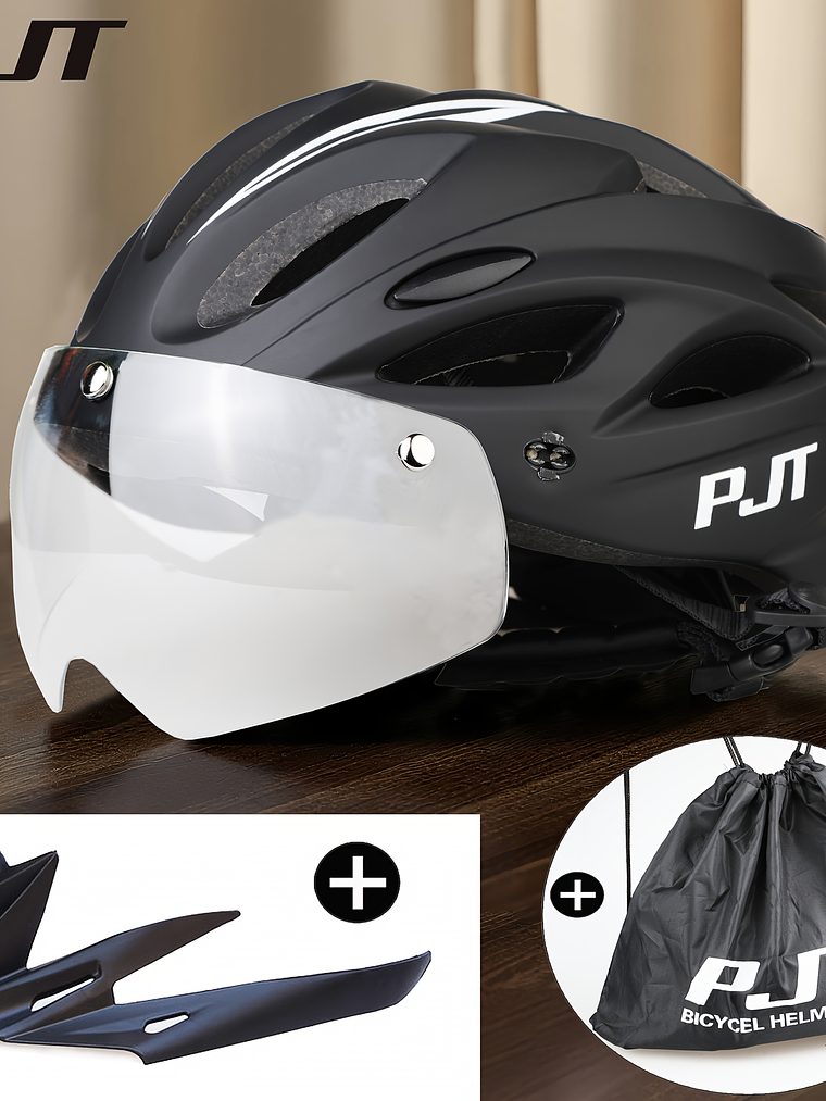 Casco de Ciclismo Premium con Visera Desmontable y Alta Protección 18