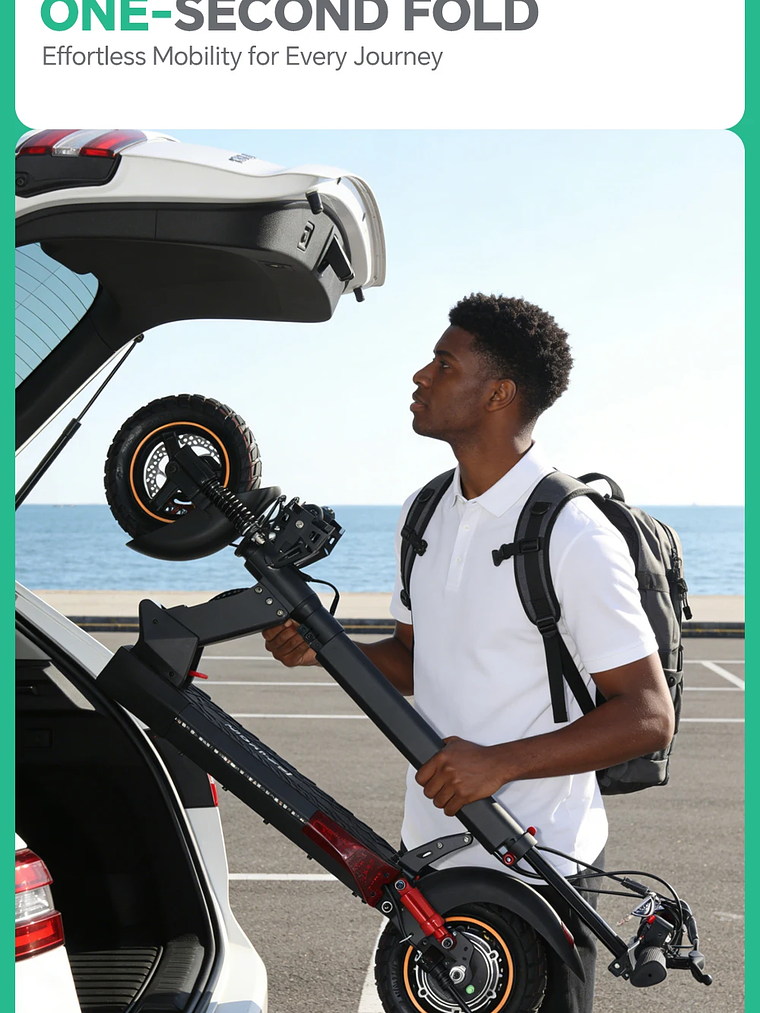 Patinete Eléctrico MX-14 800W | 45 km/h · 40 km Autonomía · Ruedas Off-Road 10” · Plegable 4