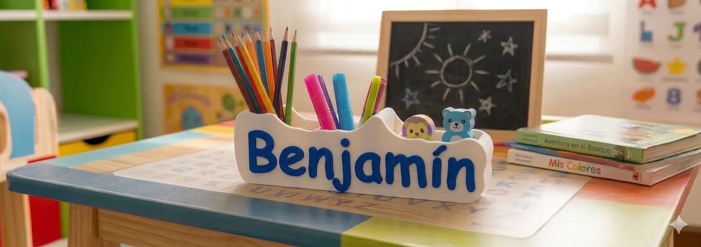 Porta lápices infantil personalizado – nombre en relieve 2