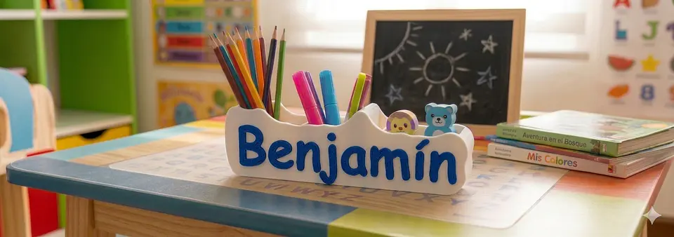Porta lápices infantil personalizado – nombre en relieve 2