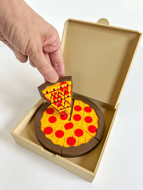 Rebanada pizza sensorial articulada – Fidget Toy con Mini Caja