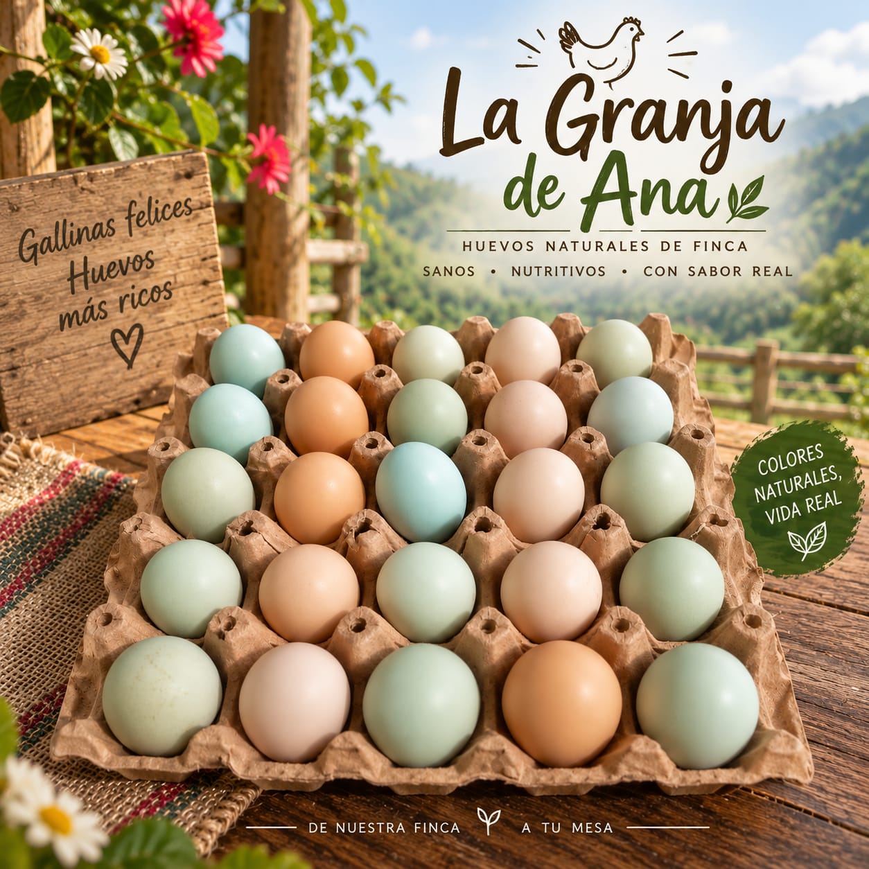 Huevos de colores x 30 und