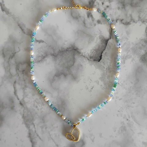 Collar Cristales y Perlas