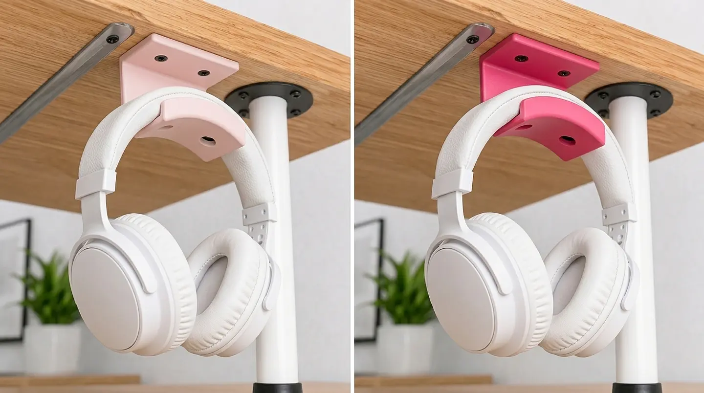 Suporte de Fones de Ouvido (Headphone) - Fixação Sob a Mesa 3