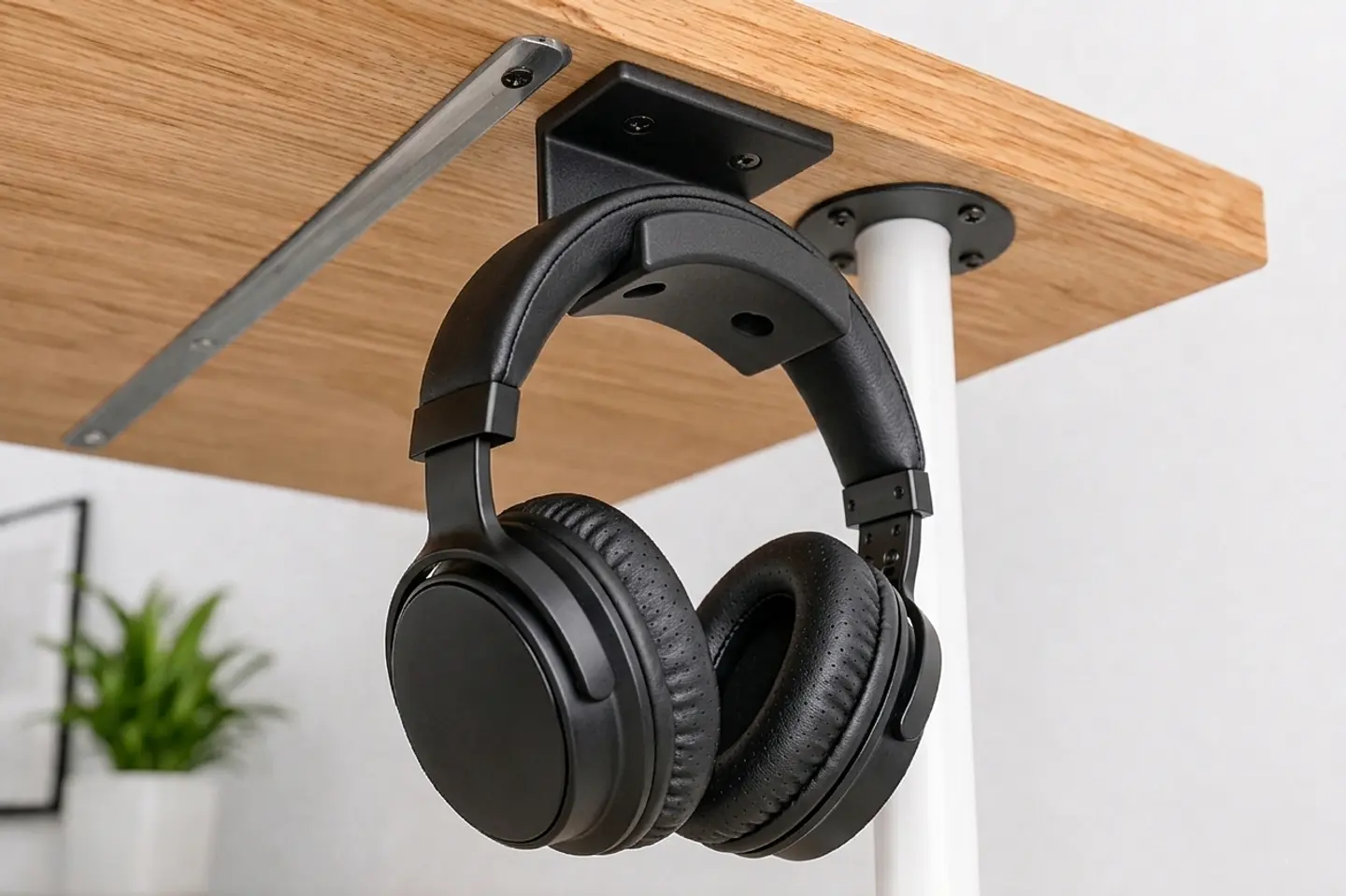 Suporte de Fones de Ouvido (Headphone) - Fixação Sob a Mesa 4