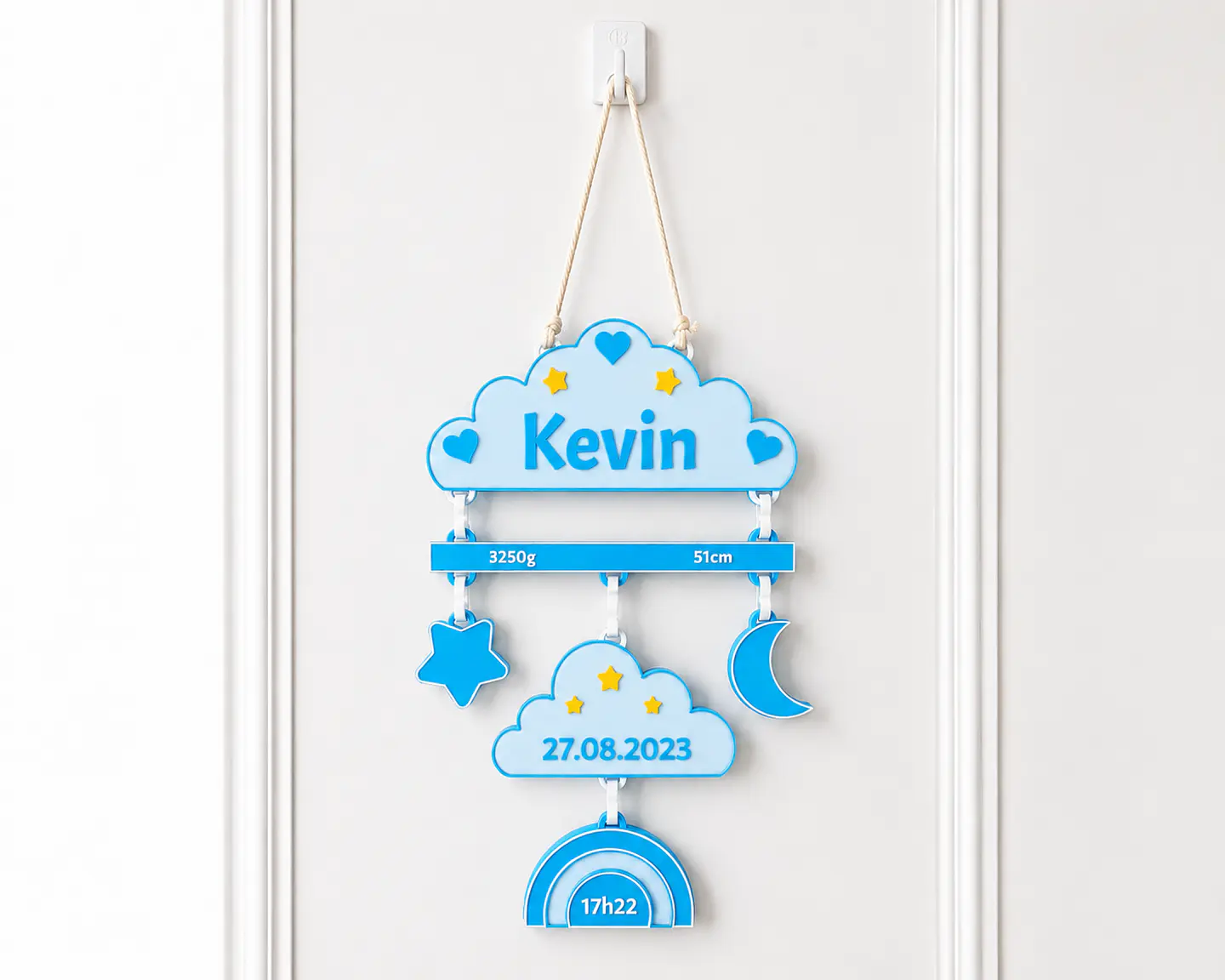 Placa de Nascimento Personalizado - Nuvem  1
