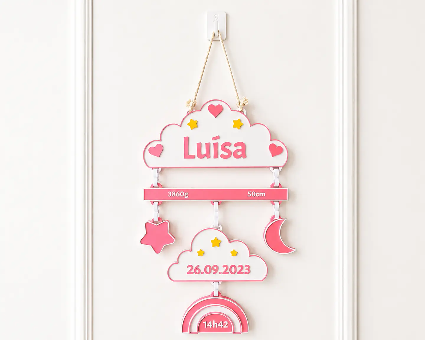 Placa de Nascimento Personalizado - Nuvem  3