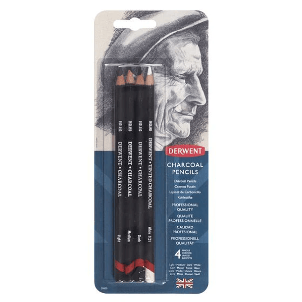 Lápices Carboncillo Derwent Set 4 Unidades 