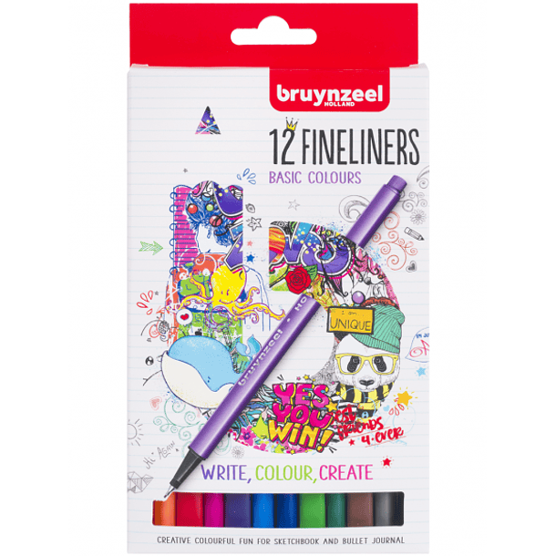 Marcadores Punta Fina Bruynzeel Set 12 Colores 1